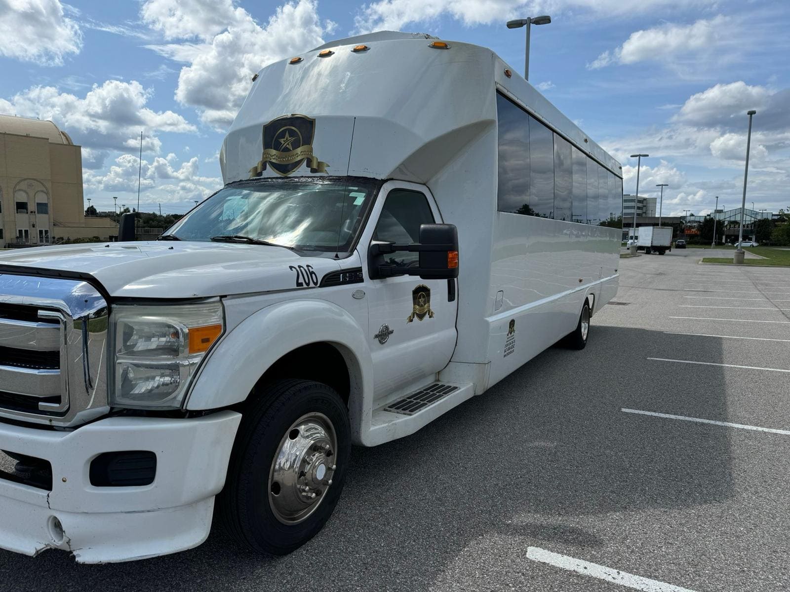 Yellow school bus parked in a parking lot