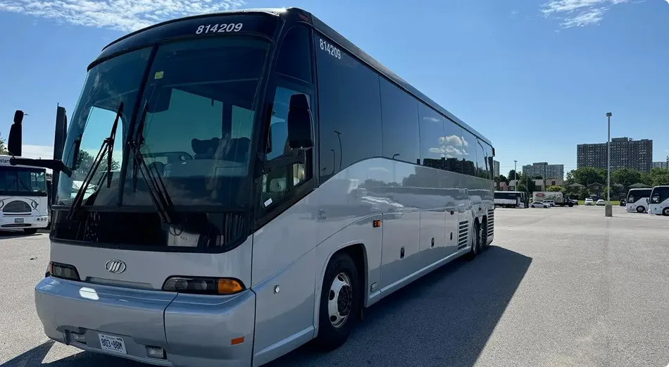 Passengers enjoying a comfortable ride on a modern charter bus