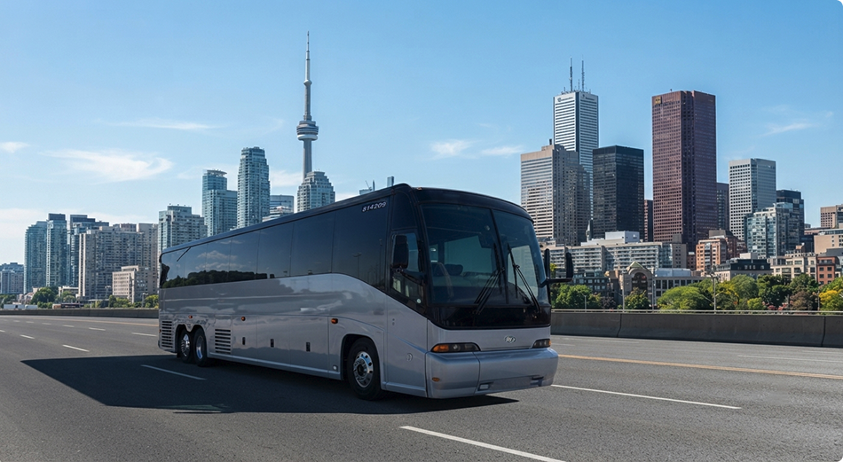 Passengers enjoying a comfortable ride on a modern charter bus