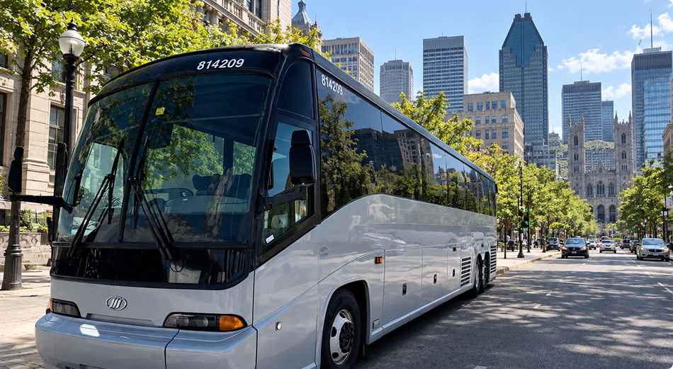 Passengers enjoying a comfortable ride on a modern charter bus